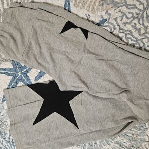 SHEIN Gray Star Print Flare Pants